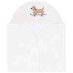 Toalha de banho c/ forro em fralda para bebê Cachorrinho - Mini & Co.