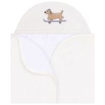 Toalha de banho c/ forro em fralda para bebê Cachorrinho - Mini & Co.