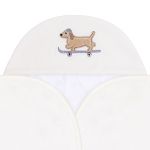 Toalha de banho c/ forro em fralda para bebê Cachorrinho - Mini & Co.