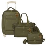 Mala com rodinhas + Bolsa Anne + Bolsa Térmica Vicky Avião Oliva - Masterbag