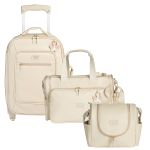 Mala com rodinhas + Bolsa Anne + Frasqueira Térmica Emy Borboletas Marfim – Masterbag