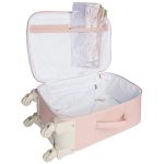 Mala com rodinhas + Bolsa Anne + Frasqueira Térmica Emy Borboletas Rosa - Masterbag