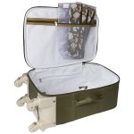 Mala com rodinhas + Mochila Vintage + Porta Carteira de Vacinação Borboletas Oliva - Masterbag