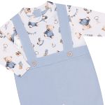Macacão longo Falsa Jardineira para bebê em algodão egípcio Urso Toy - Mini & Co.