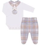 Body longo golinha c/ Calça (Mijão) para bebê em algodão egípcio Urso Toy - Mini & Co.