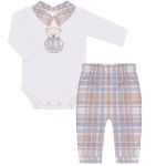 Body longo golinha c/ Calça (Mijão) para bebê em algodão egípcio Urso Toy - Mini & Co.