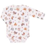 Body longo c/ Calça (Mijão) para bebê em algodão egípcio Amigos da Floresta - Mini & Co.