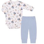 Body longo c/ Calça (Mijão) para bebê em algodão egípcio Urso Toy - Mini & Co.