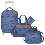 Mala com rodinhas + Bolsa Everyday + Frasqueira Térmica Emy Dinossauro – Masterbag