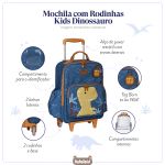 Mochila com rodinhas Kids Dinossauro - Masterbag Kids