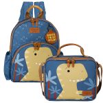 Mochila + Lancheira Térmica Kids Dinossauro - Masterbag Kids