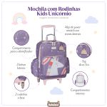 Mochila com rodinhas Kids Unicórnio - Masterbag Kids