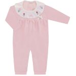 Macacão longo c/ golinha para bebê em plush Rose Garden - Mini & Co.
