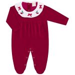 Macacão longo c/ golinha para bebê em plush Cerejinhas - Mini & Co.