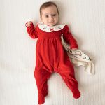 Macacão longo c/ golinha para bebê em plush Cerejinhas - Mini & Co.