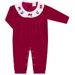 Macacão longo c/ golinha para bebê em plush Cerejinhas - Mini & Co.