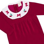 Macacão longo c/ golinha para bebê em plush Cerejinhas - Mini & Co.