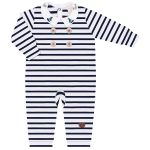 Macacão longo c/ golinha para bebê em suedine Navy - Mini & Co.