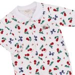 Macacão longo c/ golinha para bebê em algodão egípcio Cerejinhas - Mini & Co.
