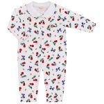 Macacão longo c/ golinha para bebê em algodão egípcio Cerejinhas - Mini & Co.