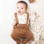 Macacão longo Falsa Jardineira para bebê em algodão egípcio Cachorrinho - Mini & Co.