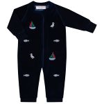 Macacão longo em plush Navy - Mini & Co.