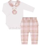 Body longo golinha c/ Calça (Mijão) para bebê em algodão egípcio Ursa Toy - Mini & Co.