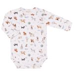 Body longo c/ Calça (Mijão) para bebê em algodão egípcio Cachorrinho - Mini & Co.