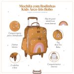 Mochila com rodinhas Kids Arco-Íris Boho - Masterbag Kids