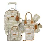 Mala com rodinhas + Bolsa Everyday + Frasqueira Térmica Emy + Porta Carteira de Vacinação Safari Caqui – Masterbag