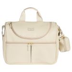 Mala com rodinhas + Bolsa Nina + Frasqueira Térmica Emy + Porta Carteira de Vacinação Borboletas Marfim – Masterbag