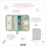 Porta Carteira de Vacinação de bebê Margaridas Menta - Masterbag