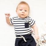 Body curto c/ Short para bebê em suedine Navy - Mini & Co.