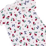 Macacão curto para bebê em suedine Cerejinhas - Mini & Co.