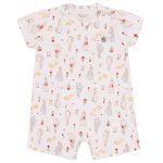 Macacão curto para bebê em algodão egípcio Rose Garden - Mini & Co.