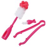 Kit Escova e Pinça para Mamadeira Rosa - Buba