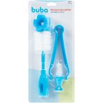 Kit Escova e Pinça para Mamadeira Azul - Buba