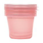 Kit Potes Papinha c/ tampa para bebê Rosa (3un) - Buba
