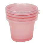 Kit Potes Papinha c/ tampa para bebê Rosa (3un) - Buba