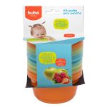Kit Potes Papinha c/ tampa para bebê Colors Girl (6un) - Buba