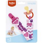 Prendedor de Chupeta Corações (3m+) - Buba