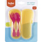 Conjunto de talheres com estojo higiênico Girl (6m+) - Buba