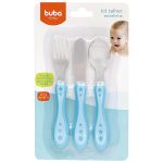 Kit Talheres em inox Estrelinha Azul (6m+) - Buba
