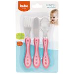 Kit Talheres em inox Estrelinha Rosa (6m+) - Buba