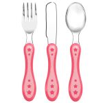 Kit Talheres em inox Estrelinha Rosa (6m+) - Buba