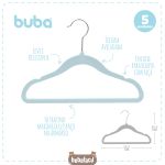 Kit 5 Cabides Aveludado Azul - Buba
