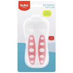 Conjunto de talheres com estojo higiênico Rosa (6m+) - Buba