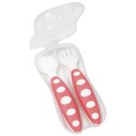 Conjunto de talheres com estojo higiênico Rosa (6m+) - Buba