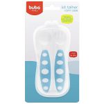 Conjunto de talheres com estojo higiênico Azul (6m+) - Buba