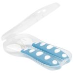 Conjunto de talheres com estojo higiênico Azul (6m+) - Buba